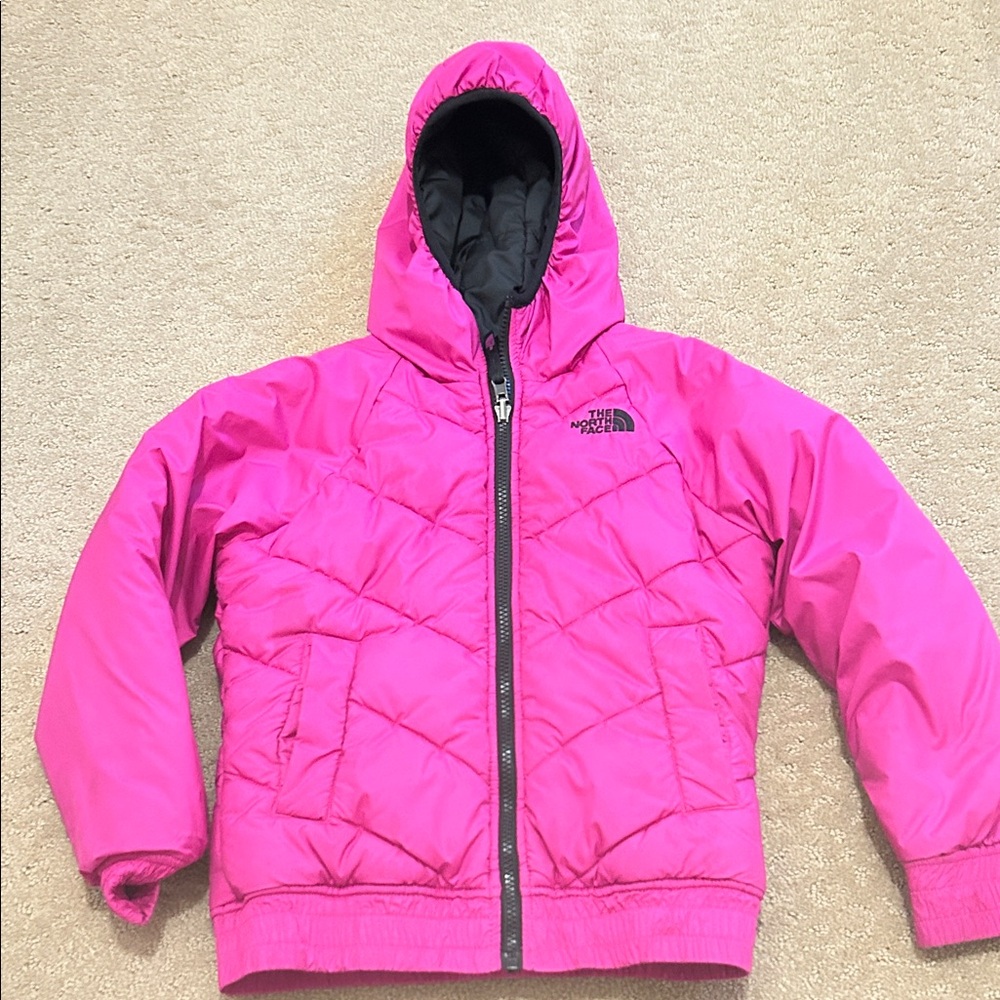 The North Face Fuchsia Quilted Jacket-reversible to black